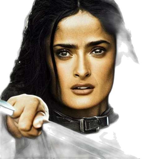 comic book art, photorealistic, pencil sketch, concept art, epic, photo, salma, hayek transparent PNG cut-out