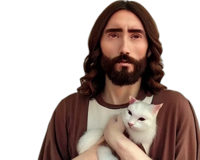 animal, jesus, christ, uwu, face, catears transparent PNG cut-out