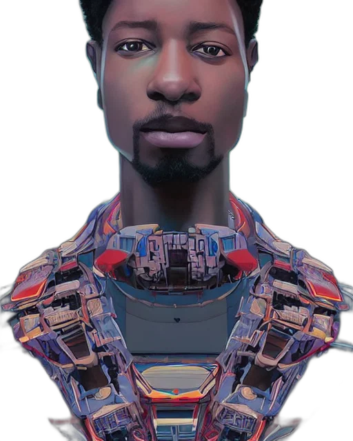 robot, face, mask, jacket transparent PNG cut-out