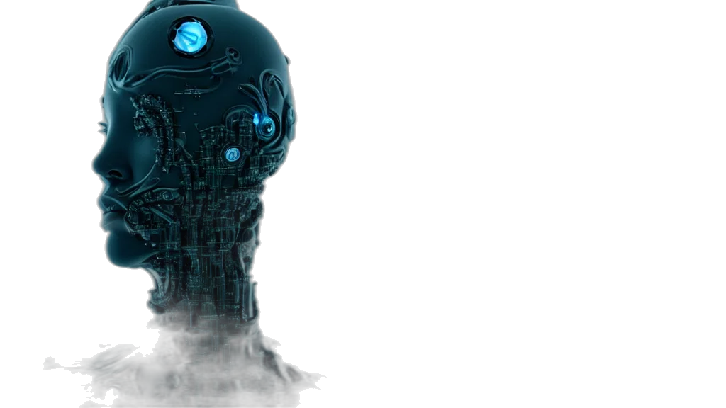 robot, cyberpunk, concept art, 3d render transparent PNG cut-out