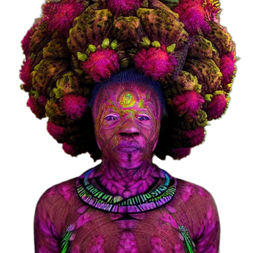 face, crown, flower, hair, photorealistic, concept art, pixel art, fantasy art transparent PNG cut-out