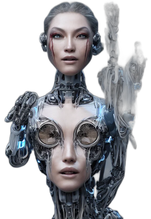 robot, face, mask, creature transparent PNG cut-out