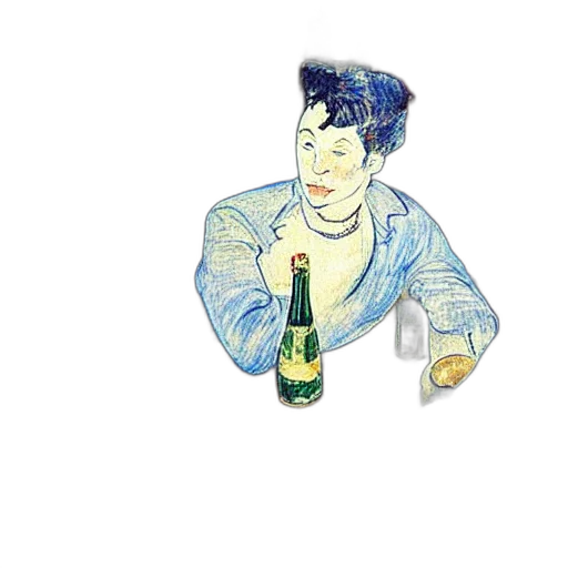 jacket, bottle, vaporwave, watercolor transparent PNG cut-out
