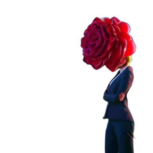 flower, crown, hat, dress, concept art, 3d render, vaporwave, photorealistic transparent PNG cut-out