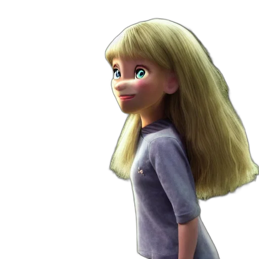 face, hair, 3d render, concept art transparent PNG cut-out