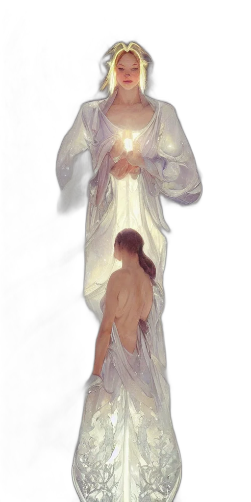 dress, creature, staff, weapon transparent PNG cut-out