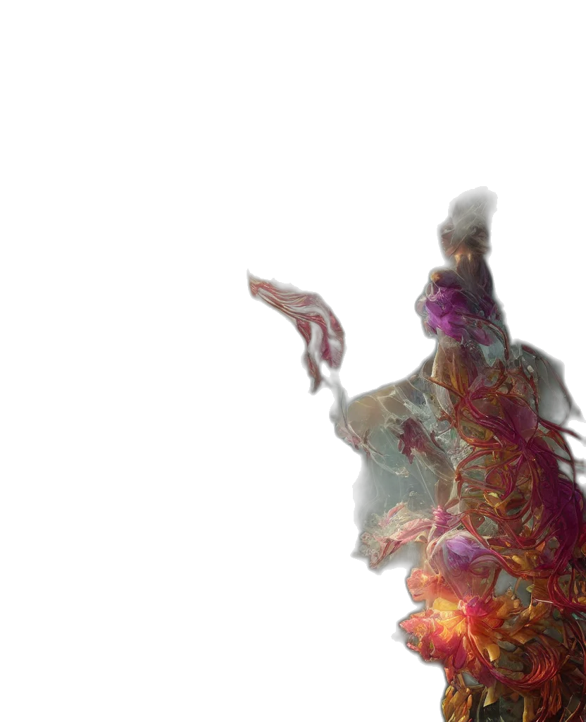 dragon, dress, creature, hair transparent PNG cut-out
