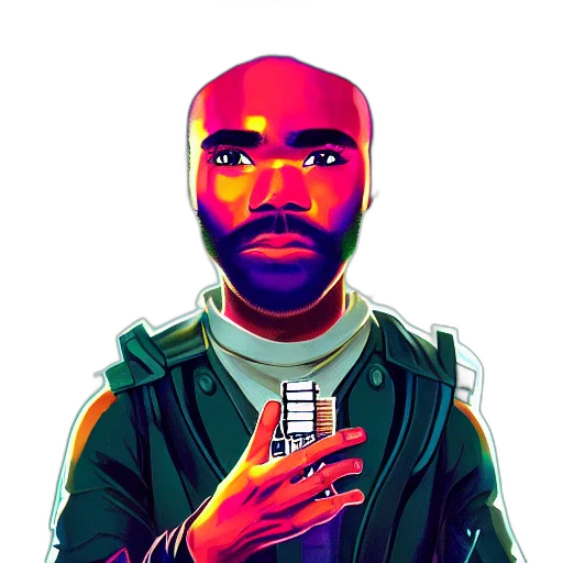 jacket, face, staff, pixel art transparent PNG cut-out