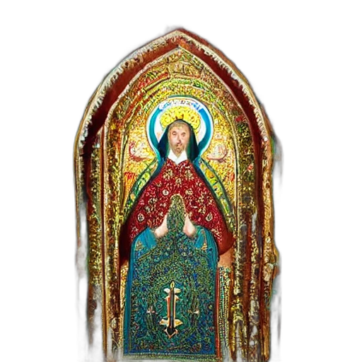 jewelry, crown, dress, staff, 3d render, holy, biboran, abdulov transparent PNG cut-out