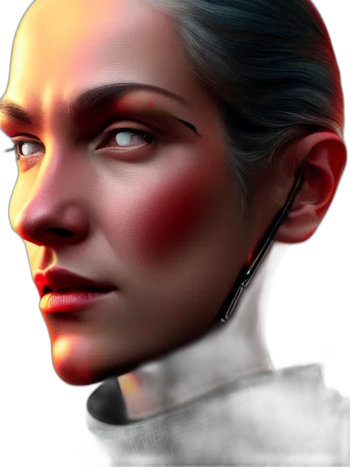 face, robot, photorealistic, concept art transparent PNG cut-out