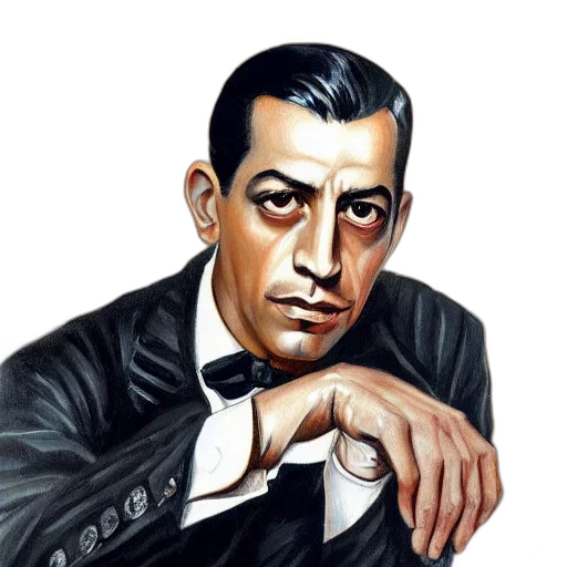face, jacket, staff, comic book art, photorealistic, cartoon, concept art, painting transparent PNG cut-out