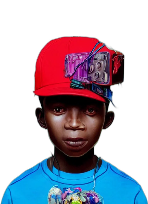 face, hat, mask, jacket, photorealistic, concept art, 3d render, cartoon transparent PNG cut-out