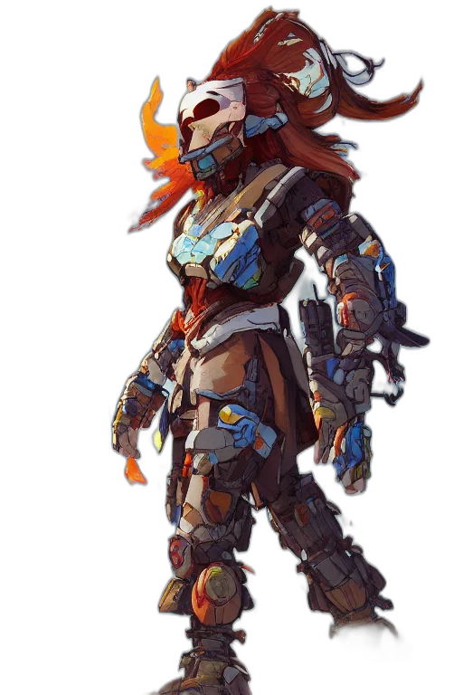 weapon, robot, staff, dragon, concept art, fantasy art, cyberpunk, pixel art transparent PNG cut-out