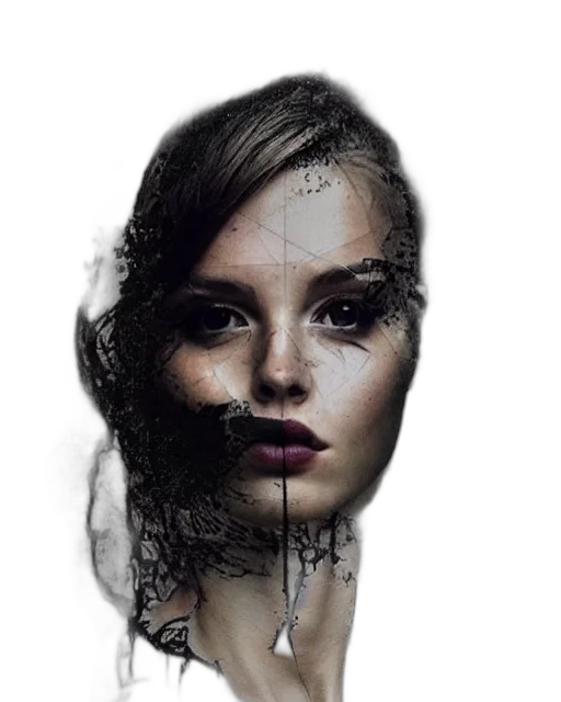 face, mask, hair, jewelry transparent PNG cut-out