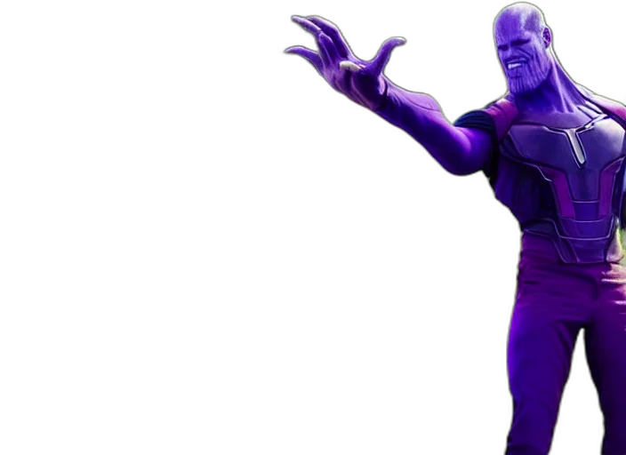 3d render, concept art, photo, still, thanos, touching, grass, sunny transparent PNG cut-out
