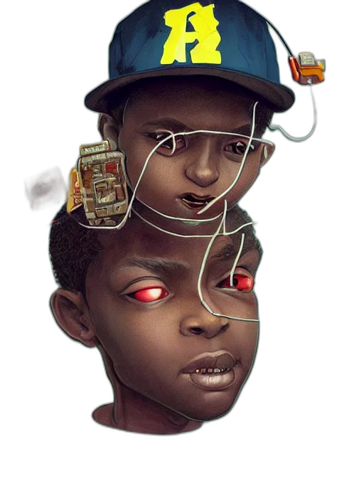 face, robot, crown, mask, concept art, comic book art, cyberpunk, pixel art transparent PNG cut-out