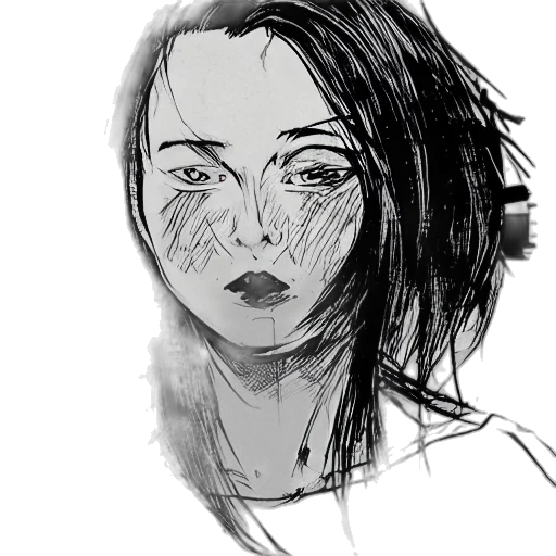 face, mask, hair, creature transparent PNG cut-out