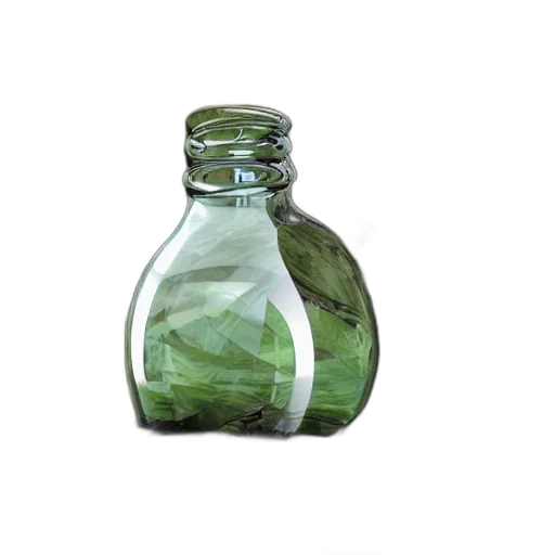 bottle, food, dress, hair, photorealistic, 3d render, green, hyperrealistic transparent PNG cut-out