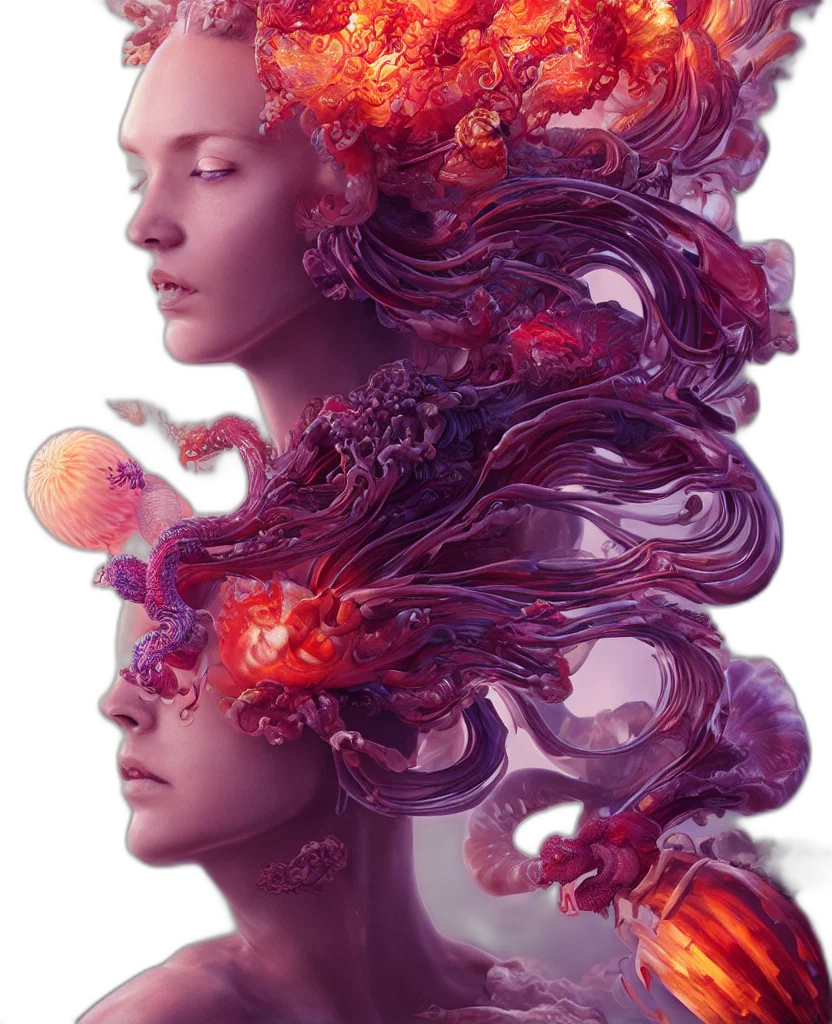 crown, hair, face, creature transparent PNG cut-out