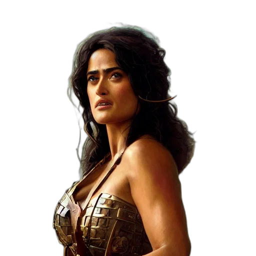 dress, photorealistic, concept art, comic book art, fantasy art, portrait, salma, hayek transparent PNG cut-out