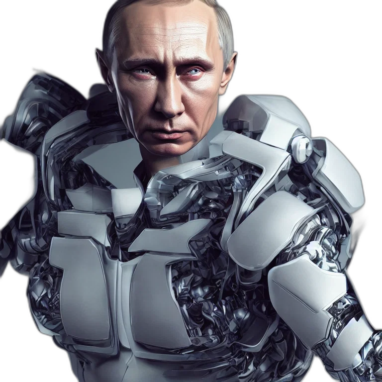 robot, face, weapon, jacket, concept art, cyberpunk, 3d render, photorealistic transparent PNG cut-out