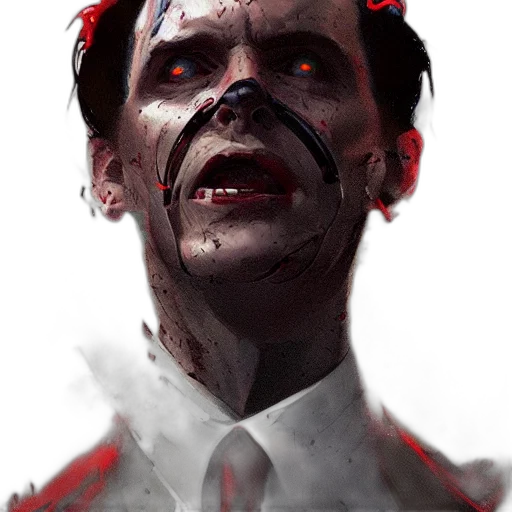 face, mask, creature, concept art, comic book art, photorealistic, fantasy art, red transparent PNG cut-out