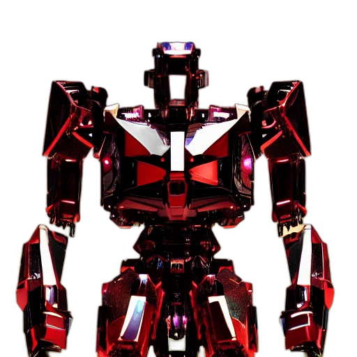 robot, weapon, animal, 3d render, concept art, pixel art, cyberpunk, red transparent PNG cut-out