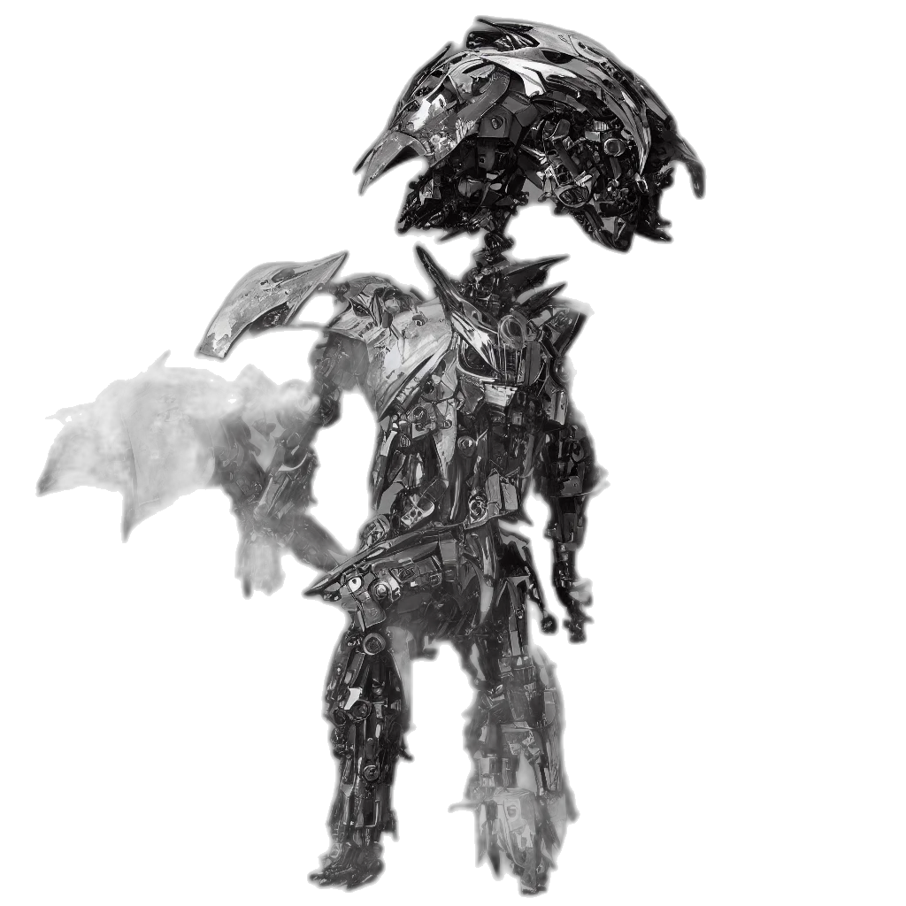 dragon, mask, creature, robot transparent PNG cut-out