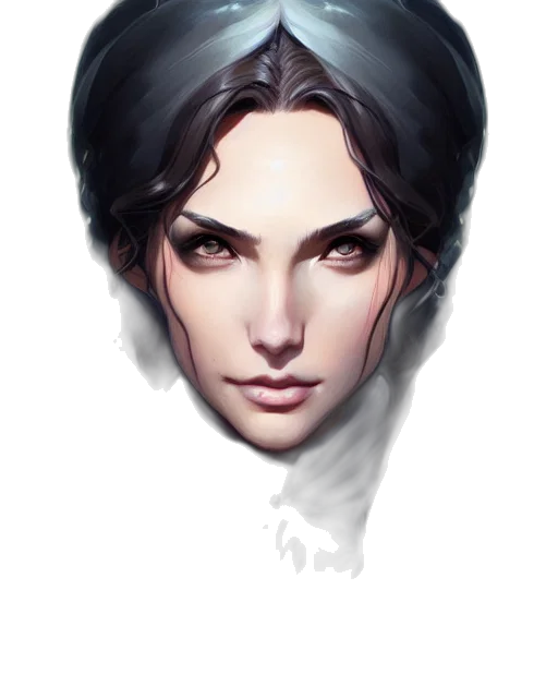 face, mask, crown, hair, fantasy art, concept art, photorealistic, watercolor transparent PNG cut-out