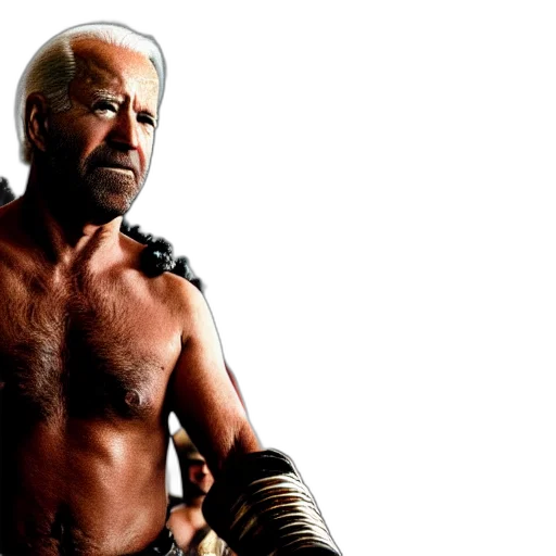cinematic, action, shot, joe, biden, leonidas, movie, epic transparent PNG cut-out