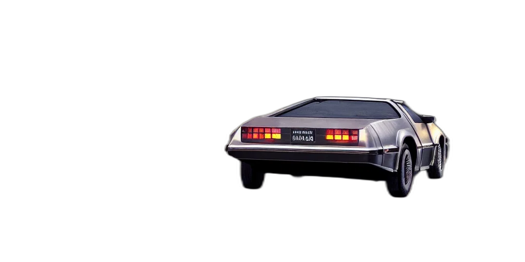 car, robot, concept art, cyberpunk, delorean, speeding, down, winding transparent PNG cut-out