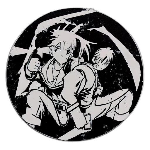 concept art, anime, comic book art, cartoon, outer space, underwater, night, monochrome transparent PNG cut-out