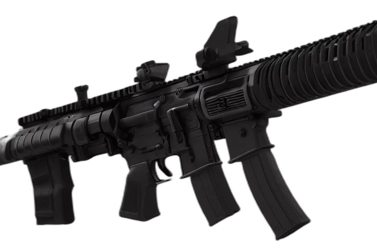 weapon, 3d render, rifle, made transparent PNG cut-out