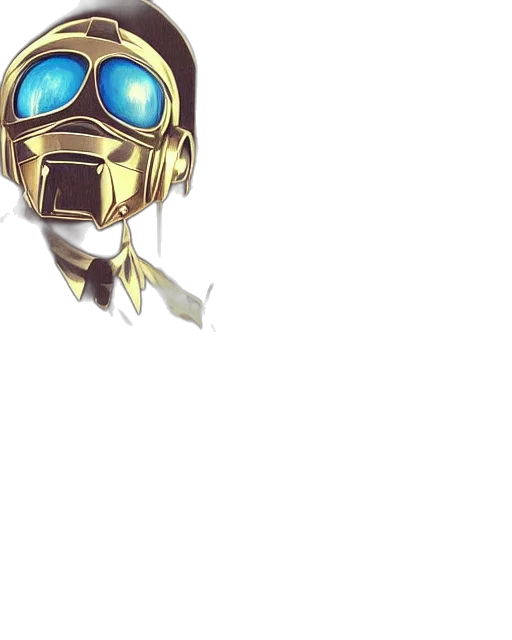 robot, mask, weapon, staff transparent PNG cut-out