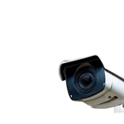 3d render, young, woman, security, camera, instead, head, watching transparent PNG cut-out