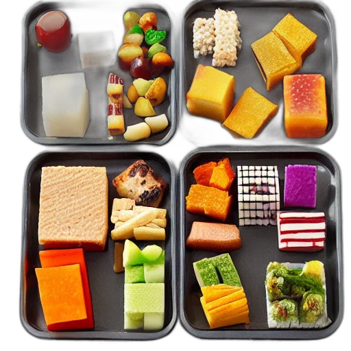 food, assortment, cubes transparent PNG cut-out