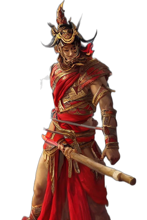 staff, sword, weapon, mask, fantasy art, concept art, comic book art, 3d render transparent PNG cut-out
