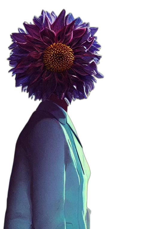 flower, crown, dress, face, concept art, photorealistic, watercolor, 3d render transparent PNG cut-out