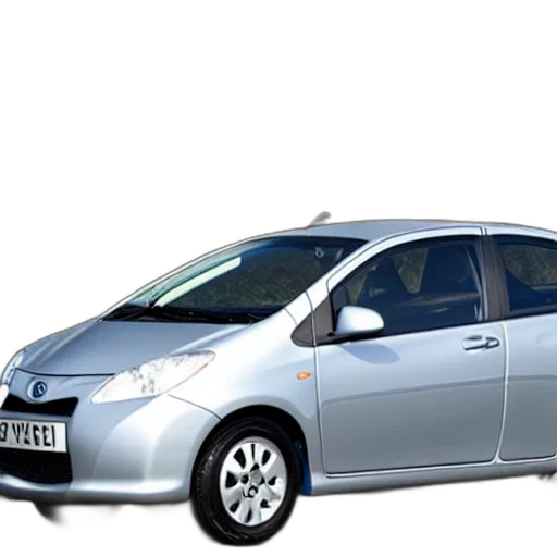 car, 3d render, grey, toyota, yaris, 2008, sol transparent PNG cut-out