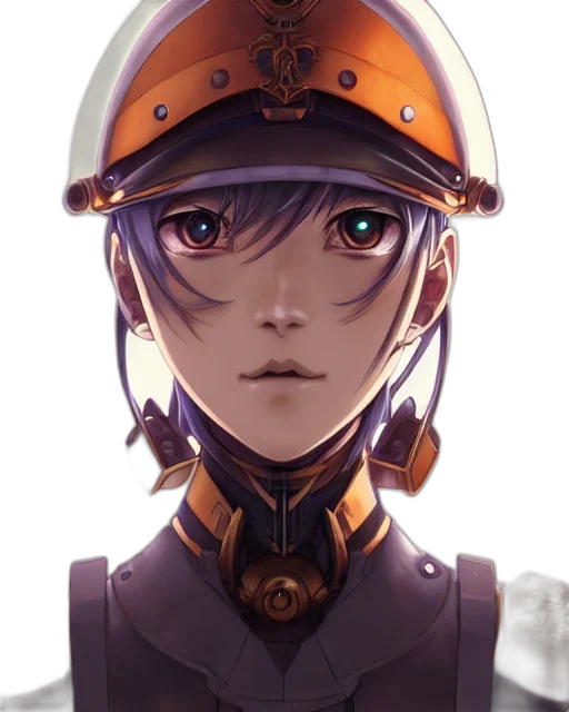 robot, face, crown, staff, anime, cyberpunk, concept art, fantasy art transparent PNG cut-out