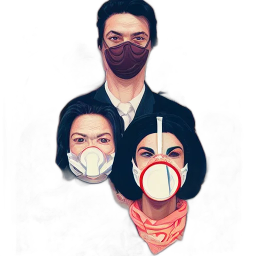 mask, face, concept art, watercolor transparent PNG cut-out