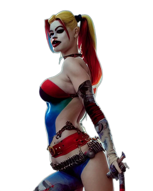 weapon, fantasy art, comic book art, concept art, cyberpunk, colorful, highly, detailed transparent PNG cut-out