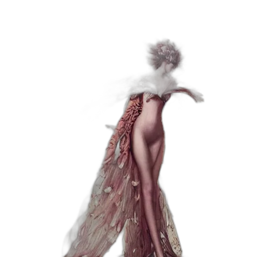 dress, hair, creature, concept art, fantasy art, 3d render, photorealistic, red transparent PNG cut-out