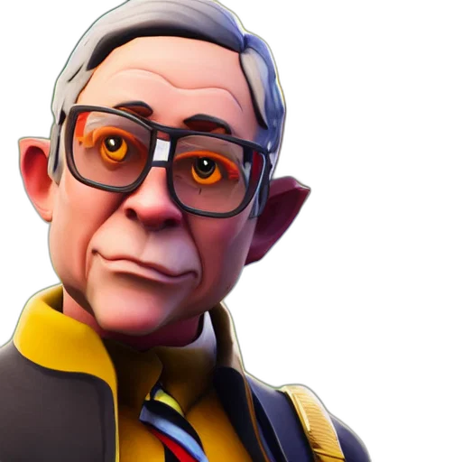 face, staff, jacket, 3d render, concept art, cartoon, fantasy art, governor transparent PNG cut-out