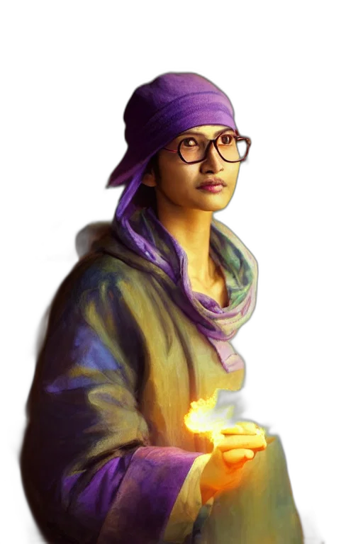 jacket, face, staff, hat, concept art, photorealistic, fantasy art, pixel art transparent PNG cut-out