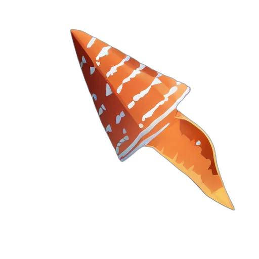 umbrella, hat, weapon, crown, 3d render, concept art, orange, white transparent PNG cut-out