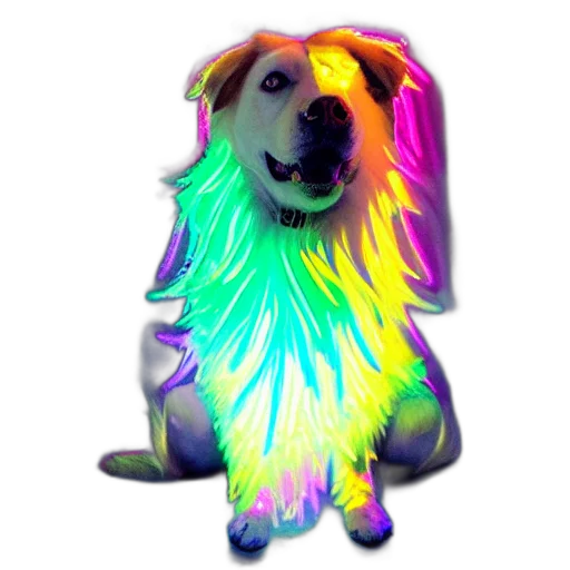 animal, creature, staff, vaporwave transparent PNG cut-out