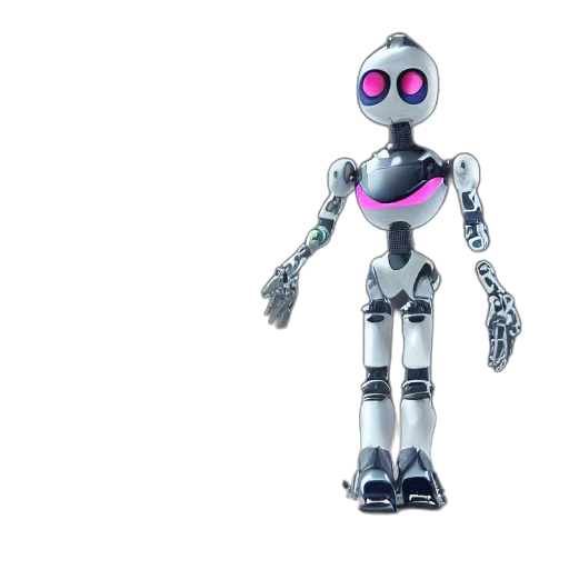robot, 3d render, concept art, cyberpunk transparent PNG cut-out