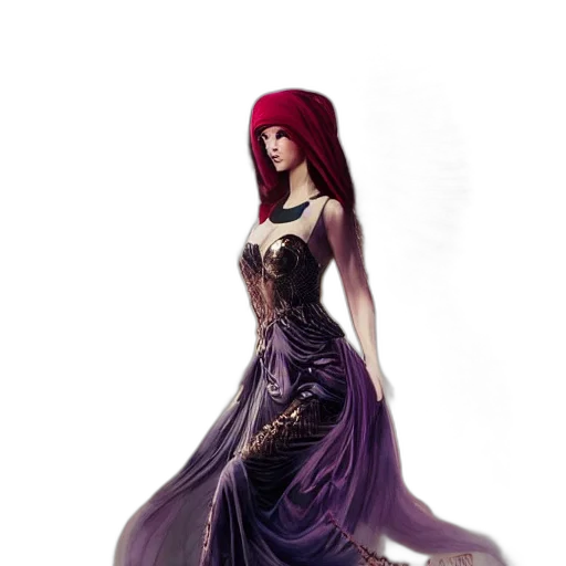 dress, fantasy art, concept art, photorealistic, 3d render, dark, red, monochrome transparent PNG cut-out