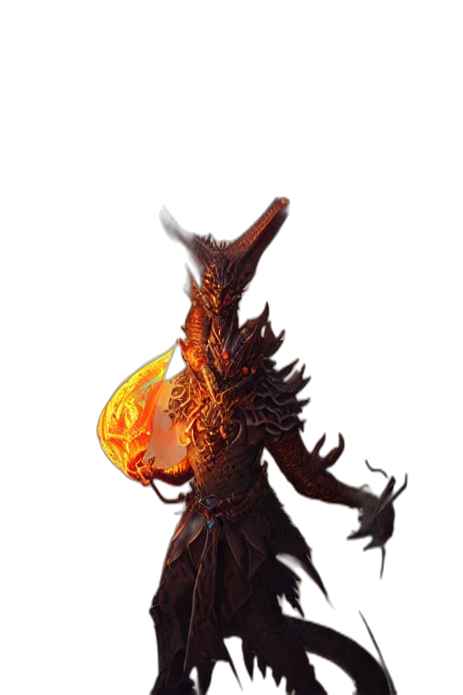 dragon, mask, staff, creature transparent PNG cut-out